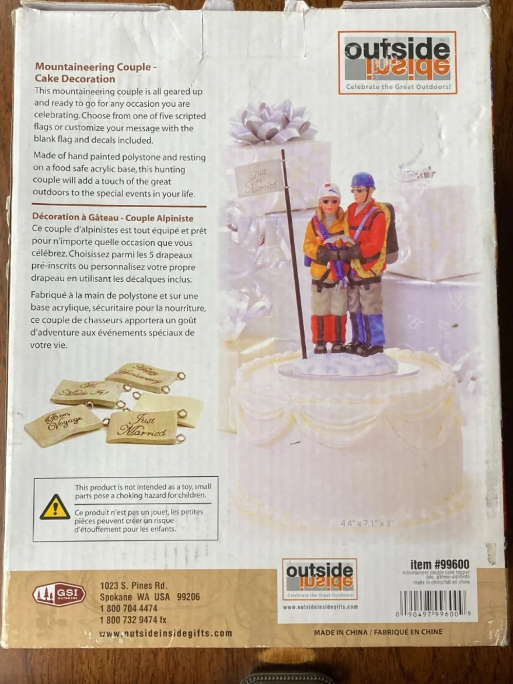Mountaineering Couple Cake Topper by Outside Inside Gifts